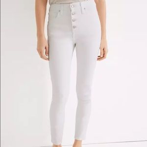 Madewell high rise skinny crop in pure white